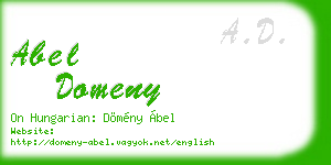 abel domeny business card